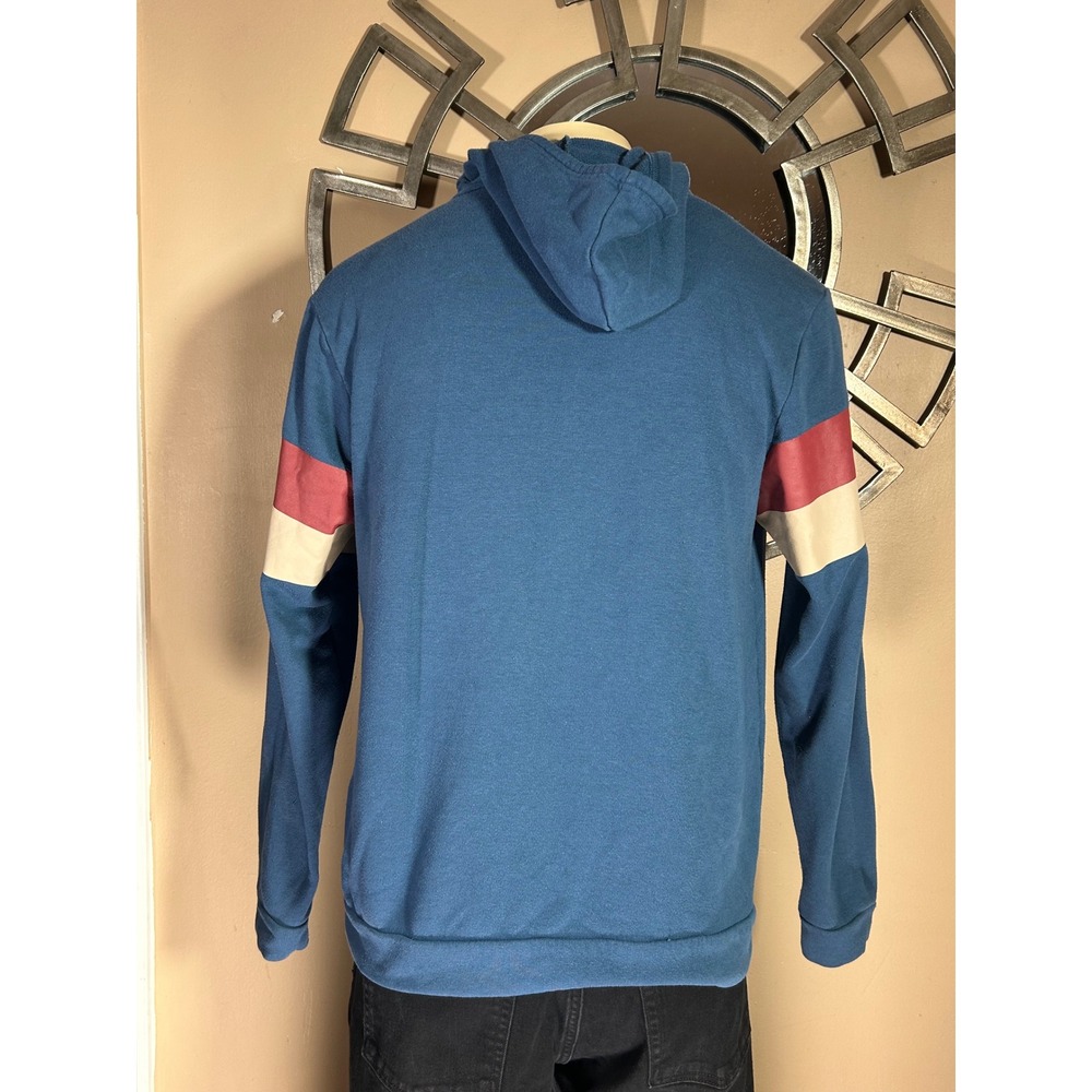Onia‎ Blue Color Block Sleeve Hoodie Men's Size M Medium Kangaroo Pocket - Picture 2 of 10